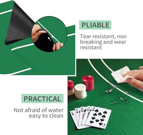 nuveti 63 × 31 طوي تكساس بوكر بطاقة الطاولة تخطيط المحمولة المضادة للانزلاق المطاط مجلس لعبة حصيرة لعبة البوكر الجدول حصيرة 8-10 لاعبين تكساس هولدم بوكر حصيرة in Kuwait
