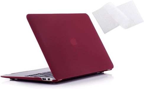 حافظة RUBAN متوافقة مع إصدار MacBook Air 11 بوصة (A1370/A1465) - غطاء واقٍ نحيف سهل التركيب وغطاء لوحة مفاتيح لجهاز MacBook Air 11، وردي فاقع in Saudi Arabia