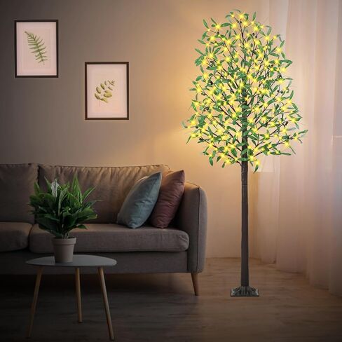4FT 60 شجرة زيتون مضاءة LED - أشجار زيتون صناعية داخلية مع 6 فروع، 12 فاكهة 120 ورقة، جهاز تحكم عن بعد 8 أوضاع وامضة، توقيت، DC 5V آمن، شجرة زيتون صناعية لتزيين المنزل في الحفلات الخارجية in Kuwait