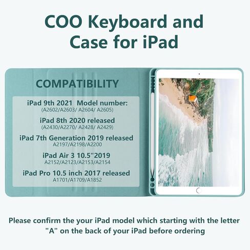 COO Keyboard Case for 9th/8th/7th Generation 10.2 Inch with Pencil Holder in Saudi Arabia