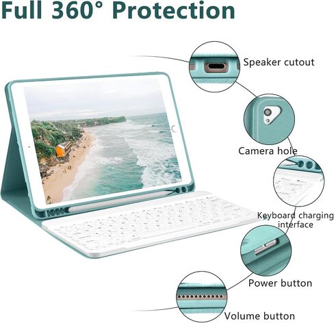COO Keyboard Case for 9th/8th/7th Generation 10.2 Inch with Pencil Holder in Saudi Arabia