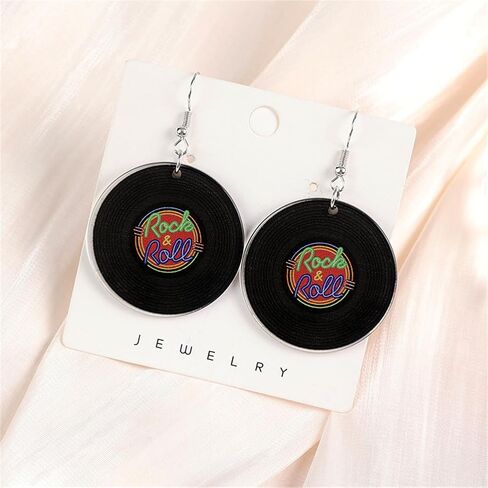Retro Fashion Magnetic Tape Earrings for 80’s Party Women Girls Punk Retro Cassette Crush Colorful Drop Dangle Earrings Party Night Club Pretty in Kuwait