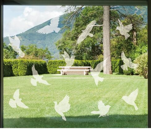 ملصقات نافذة مضادة للتصادمات لمنع ضربات الطيور، ملصقات نافذة على شكل أوراق ثابتة تمنع ضربات الطيور على زجاج النافذة - شفاف in Kuwait