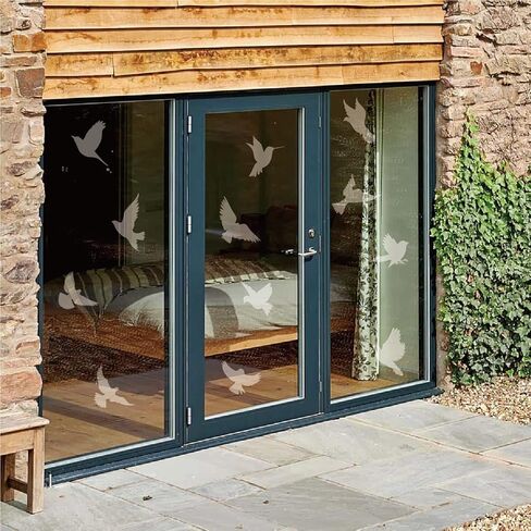 ملصقات نافذة مضادة للتصادمات لمنع ضربات الطيور، ملصقات نافذة على شكل أوراق ثابتة تمنع ضربات الطيور على زجاج النافذة - شفاف in Kuwait