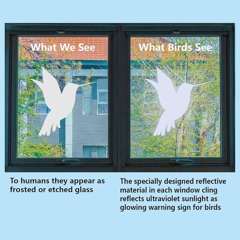 ملصقات نافذة مضادة للتصادمات لمنع ضربات الطيور، ملصقات نافذة على شكل أوراق ثابتة تمنع ضربات الطيور على زجاج النافذة - شفاف in Kuwait