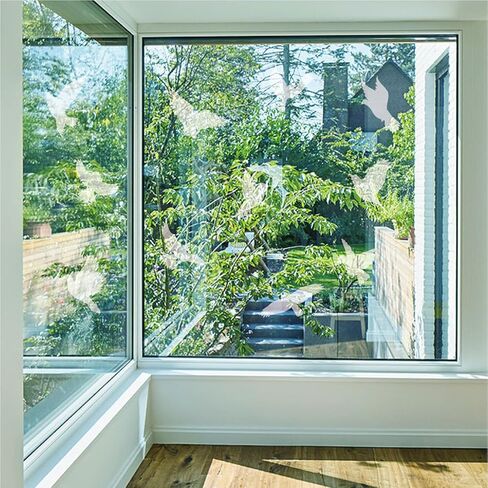 ملصقات نافذة مضادة للتصادمات لمنع ضربات الطيور، ملصقات نافذة على شكل أوراق ثابتة تمنع ضربات الطيور على زجاج النافذة - شفاف in Kuwait