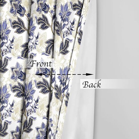 notepure Green Leaves Botanical Curtain 100% Blackout Curtains for Bedroom Full Room Darkening Noise Reducing Thermal Insulated Grommet Window Drapes Black Out Curtain, Black (52 x 84 Inch, 2 Panels) in Saudi Arabia