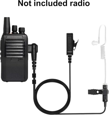 Earpieces for Motorola Walkie Talkies with Mic 2 Pin Covert Air Tube Headset and Big PPT Compatible with CP185 CP200 CP200D RDM2070D BPR40, Black in Kuwait