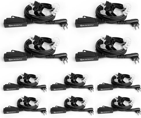 Earpieces for Motorola Walkie Talkies with Mic 2 Pin Covert Air Tube Headset and Big PPT Compatible with CP185 CP200 CP200D RDM2070D BPR40, Black in Kuwait