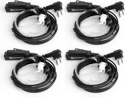 Earpieces for Motorola Walkie Talkies with Mic 2 Pin Covert Air Tube Headset and Big PPT Compatible with CP185 CP200 CP200D RDM2070D BPR40, Black in Kuwait