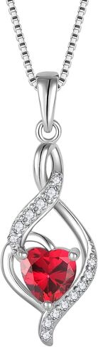 JIWOY Infinity Necklace Sterling Silver Love Heart Stone Pendant Birthstone Dangle Jewelry for Women in Saudi Arabia