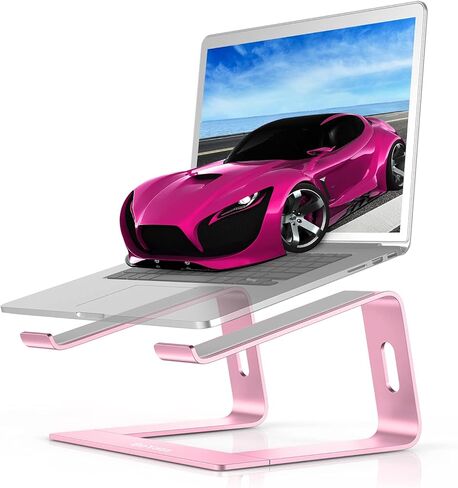 BoYata M5 Laptop Stand, Aluminum Ergonomic Laptop Riser Computer Stand for Desk, Detachable Laptop Holder Compatible for All 10-15.9" MacBook Air Pro, Samsung, Acer, HP, Dell Laptops-Pink in Kuwait