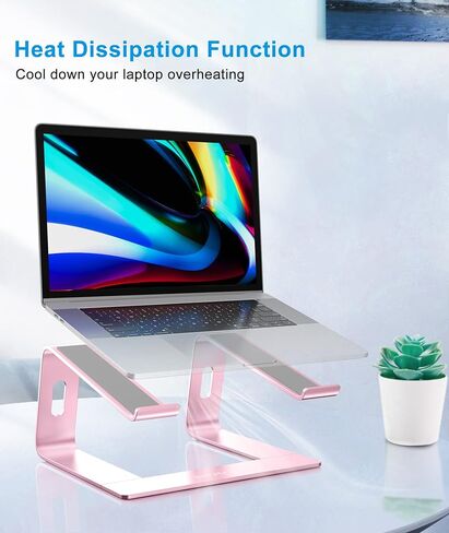 BoYata M5 Laptop Stand, Aluminum Ergonomic Laptop Riser Computer Stand for Desk, Detachable Laptop Holder Compatible for All 10-15.9" MacBook Air Pro, Samsung, Acer, HP, Dell Laptops-Pink in Kuwait