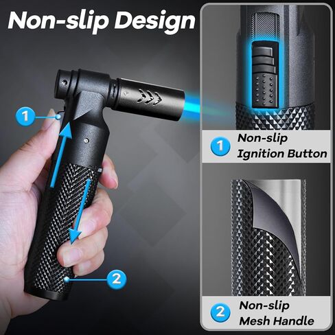 Luxgaze 4 Pack Butane Torch Lighters Refillable Jet Flame Portable Butane Torch Mini Refillable Windproof Lighters for Camping Baking Culinary Soldering Cooking Welding BBQ Grill(Gas not Included) in Saudi Arabia