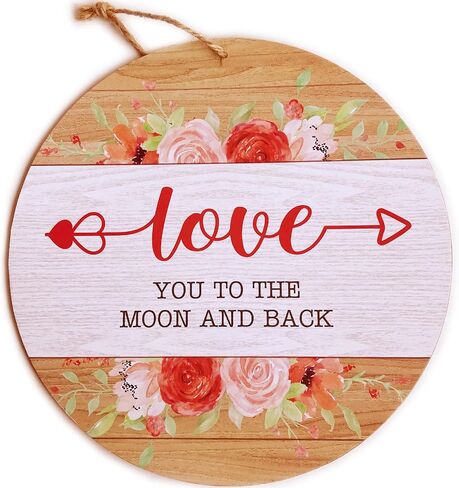 Valentine's Day Decor Sign Valentines Day Decorations for the Home Party Front Door Wreath Farmhouse Living Room Circle Wooden Sign 12" Wall Hanging Love Gift for Her Him Follow Your Heart MDF Plaque in Saudi Arabia