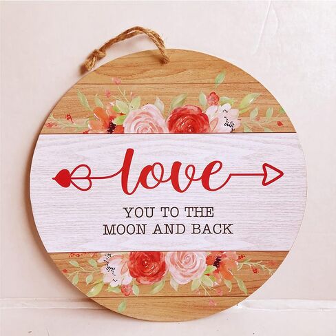 Valentine's Day Decor Sign Valentines Day Decorations for the Home Party Front Door Wreath Farmhouse Living Room Circle Wooden Sign 12" Wall Hanging Love Gift for Her Him Follow Your Heart MDF Plaque in Saudi Arabia
