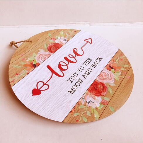 Valentine's Day Decor Sign Valentines Day Decorations for the Home Party Front Door Wreath Farmhouse Living Room Circle Wooden Sign 12" Wall Hanging Love Gift for Her Him Follow Your Heart MDF Plaque in Saudi Arabia