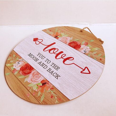 Valentine's Day Decor Sign Valentines Day Decorations for the Home Party Front Door Wreath Farmhouse Living Room Circle Wooden Sign 12" Wall Hanging Love Gift for Her Him Follow Your Heart MDF Plaque in Saudi Arabia