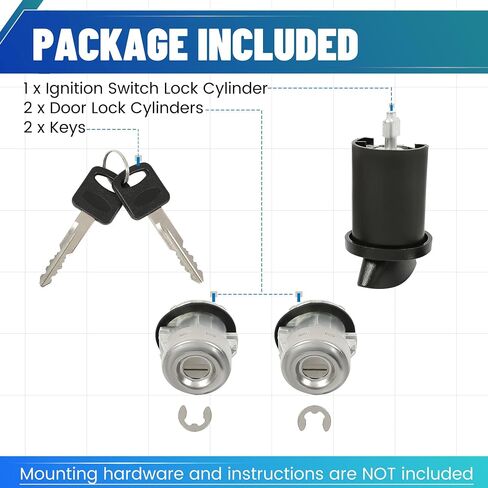 KUAFU Ignition Lock Cylinder & Door Lock Cylinder Set Compatible with 1998-2019 Ford F-250 F-350 F-450 F-550 E-150 E-250 E-350 E-450 Excursion Crown Victoria Explorer Sport Aluminium & Plastic in Saudi Arabia