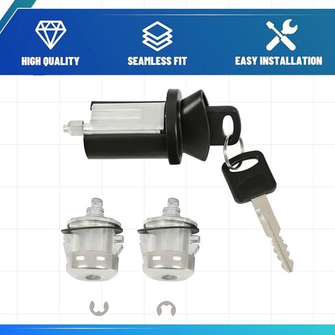 KUAFU Ignition Lock Cylinder & Door Lock Cylinder Set Compatible with 1998-2019 Ford F-250 F-350 F-450 F-550 E-150 E-250 E-350 E-450 Excursion Crown Victoria Explorer Sport Aluminium & Plastic in Saudi Arabia
