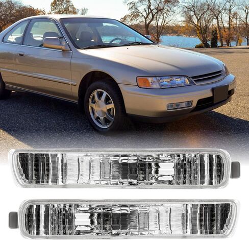 مصابيح العلامات الجانبية للمصد الخلفي من USR DEPO (يسار + يمين) متوافقة مع مصابيح Honda Accord 1994-1997 / 1992-1996 Honda Prelude / 1998-2002 Accord 2D Coupe Sidemarkers (أبيض شفاف كريستالي) in Kuwait