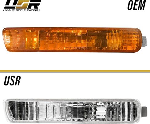 مصابيح العلامات الجانبية للمصد الخلفي من USR DEPO (يسار + يمين) متوافقة مع مصابيح Honda Accord 1994-1997 / 1992-1996 Honda Prelude / 1998-2002 Accord 2D Coupe Sidemarkers (أبيض شفاف كريستالي) in Kuwait
