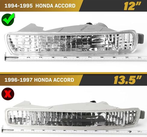 مصابيح العلامات الجانبية للمصد الخلفي من USR DEPO (يسار + يمين) متوافقة مع مصابيح Honda Accord 1994-1997 / 1992-1996 Honda Prelude / 1998-2002 Accord 2D Coupe Sidemarkers (أبيض شفاف كريستالي) in Kuwait