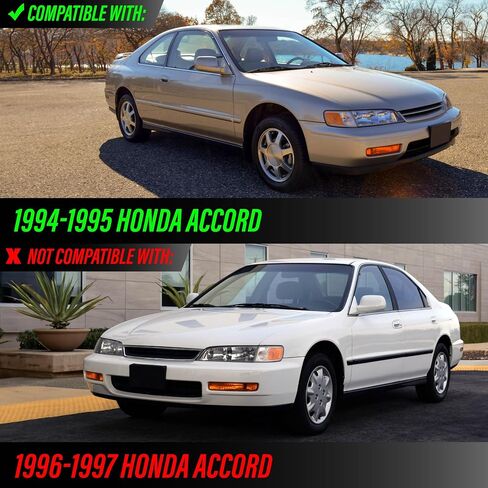 مصابيح العلامات الجانبية للمصد الخلفي من USR DEPO (يسار + يمين) متوافقة مع مصابيح Honda Accord 1994-1997 / 1992-1996 Honda Prelude / 1998-2002 Accord 2D Coupe Sidemarkers (أبيض شفاف كريستالي) in Kuwait