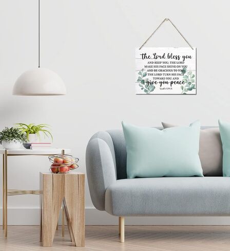 Numbers 6:24-26 Decor Sign, May The Lord Bless You and Protect You Scripture Sign, Hanging Printed Wall Plaque Wood Signs, Bible Verse Inspirational Decor Wall Art, Christian Gift 10X7.8inch in Kuwait