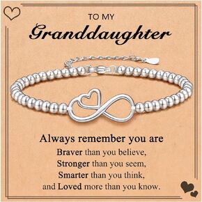 PINKDODO Infinity Heart Bracelet for Granddaughter Daughter Niece Birthday Christmas Gifts