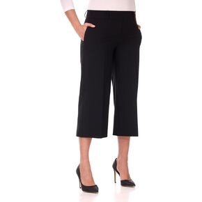 Rekucci Desk to Dinner Wide Leg Capris for Women, Flowy and Stretchy Chic Capri Pants