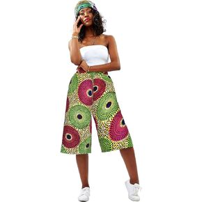 SHENBOLEN Women African Print Pants Ankara Style Print Pants