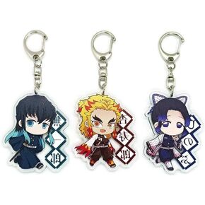 EBTY DREAMS Inc. - Set of 3 Demon DS Acrylic Keychain Hashira: Muichiro Tokito, Kyojuro Rengoku, Shinobu Kochou