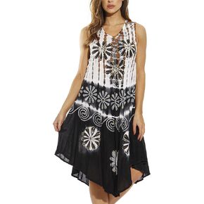 Riviera Sun Summer Dresses Tie Dye Embroidered Beach Swimsuit Cover Up