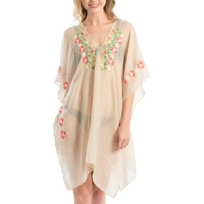 ملابس سباحة نسائية صيفية مطرزة بالزهور من MIRMARU، غطاء بيكيني للشاطئ. in Kuwait