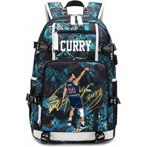 Dazzling Gold 30 Basketball Player Star SC Creative Backpacks Sports Fan Bookbag Travel Student Backpack For Men Women (8)