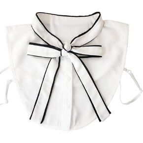 Vpang Stylish Detachable Half Shirt Blouse False Collar Big Bowknot Chiffon Fake Collar Dickey Collar