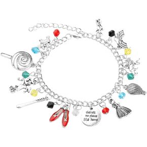 Wizard Charm Bracelet Red Ruby Slippers Inspired Jewelry Dorothy Gifts for Movie Lover Anime Gifts Cosplay Jewelry
