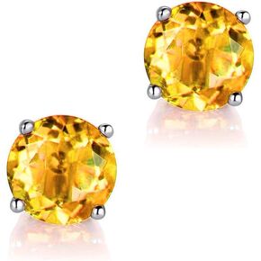 JIANGXIN 5mm Round cut 925 Sterling Silver Platinum Plated Stud Earrings Fine Jewelry for Girls Women