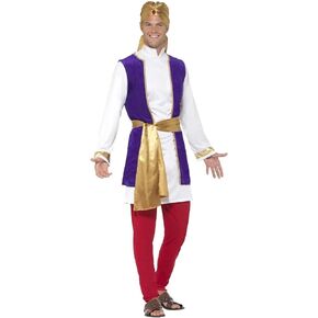 Smiffys Men's Arabian Prince Costume, Top, Waistcoat, Pants, Belt and Turban
