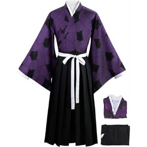 Adult Tsugikuni Yoriichi Cosplay Costume Kokushibo Outfit Kimono Cloak Halloween