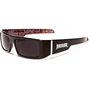 Locs Sunglasses 0182 Dark Lens Black Frame - Red Print Inside