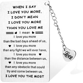 When I Say I Love You More Wallet Card, I Love You Gifts for Him/Her,Anniversary Cards Gifts for Husband/Wife,Birthday Cards Gifts for Men/Women,Long Distance Presents for Boyfriend/Girlfriend