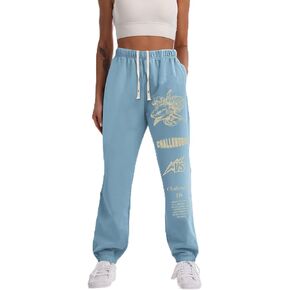 UCOVERIT Unisex Graphic Sweatpants Women Print Drawstring Hip Hop Fleece Pants Men Athletic Fashion Jogger Casual Sweatpant