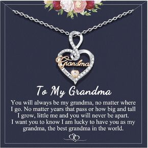 UPROMI Gifts for Mom/Grandma/Nana/Aunt, Infinity Love Heart Necklace for Women, Christmas Birthday Gifts