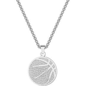 Boys Basketball Personalized Basketballs Pendant Necklace Geometric Circle Ball Choker Necklace for Teen Boys Valentines Christmas Necklace