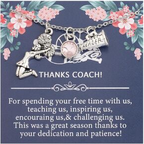 BLEOUK Cheer Coach Gift Appreciation Gift For Coach Cheerleader Necklace Coach Leaving Gift Cheer Team Jewelry