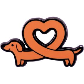 Dachshund Badger Wiener Sausage Dog Breed Lovers Heart Love Cute Kawaii 1.3" Enamel Pin Badge