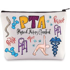 WZMPA Funny Physical Therapist Assistant Cosmetic Bag PTA Appreciation Gift Physiotherapy Makeup Zipper Pouch Bag For PTA Student (PTA Cosmetic Bag)