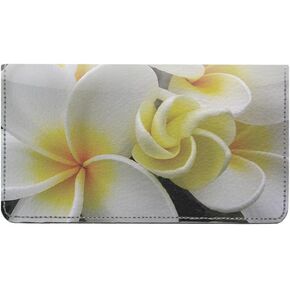 123 Cheap Checks Hawaiian Flowers Designer Checkbook Cover, with Credit Card Slots and Pen Loop